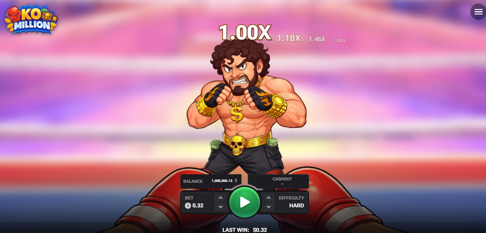 شاشة KO Million مع الملاكم والمضاعف