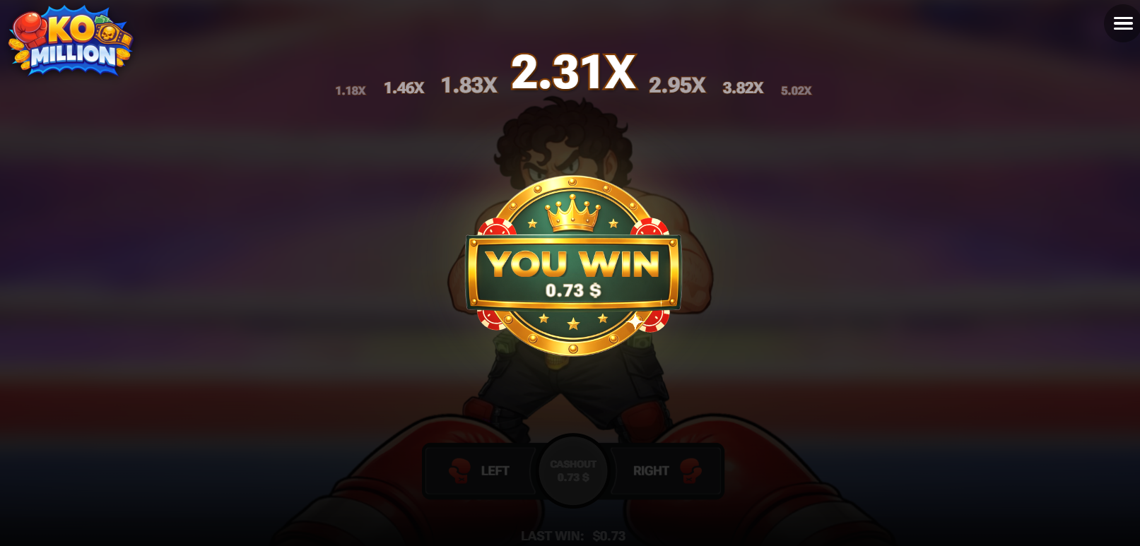 شاشة You Win في KO Million بعد السحب