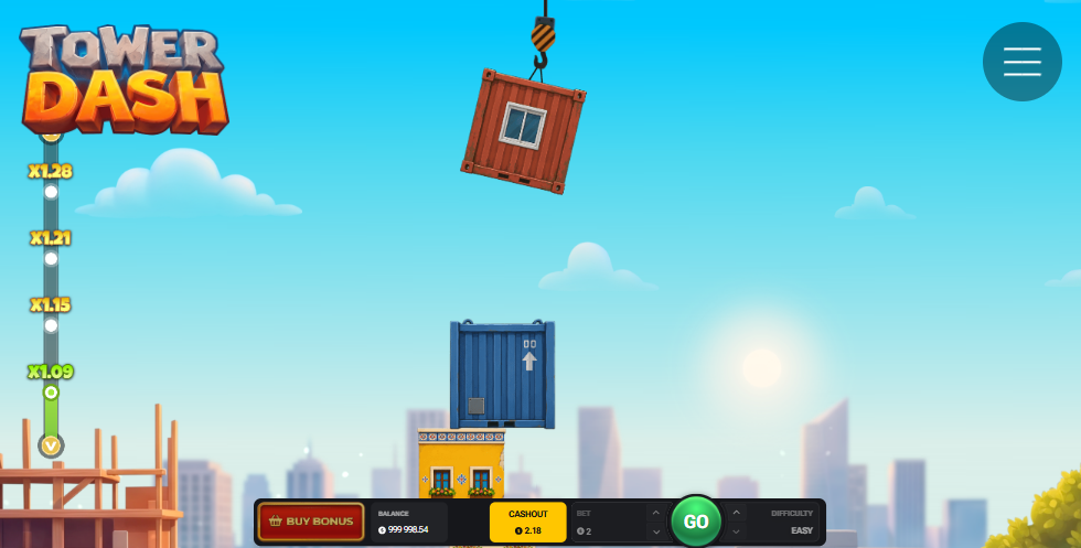 شاشة Tower Dash مع الرافعة والحاوية